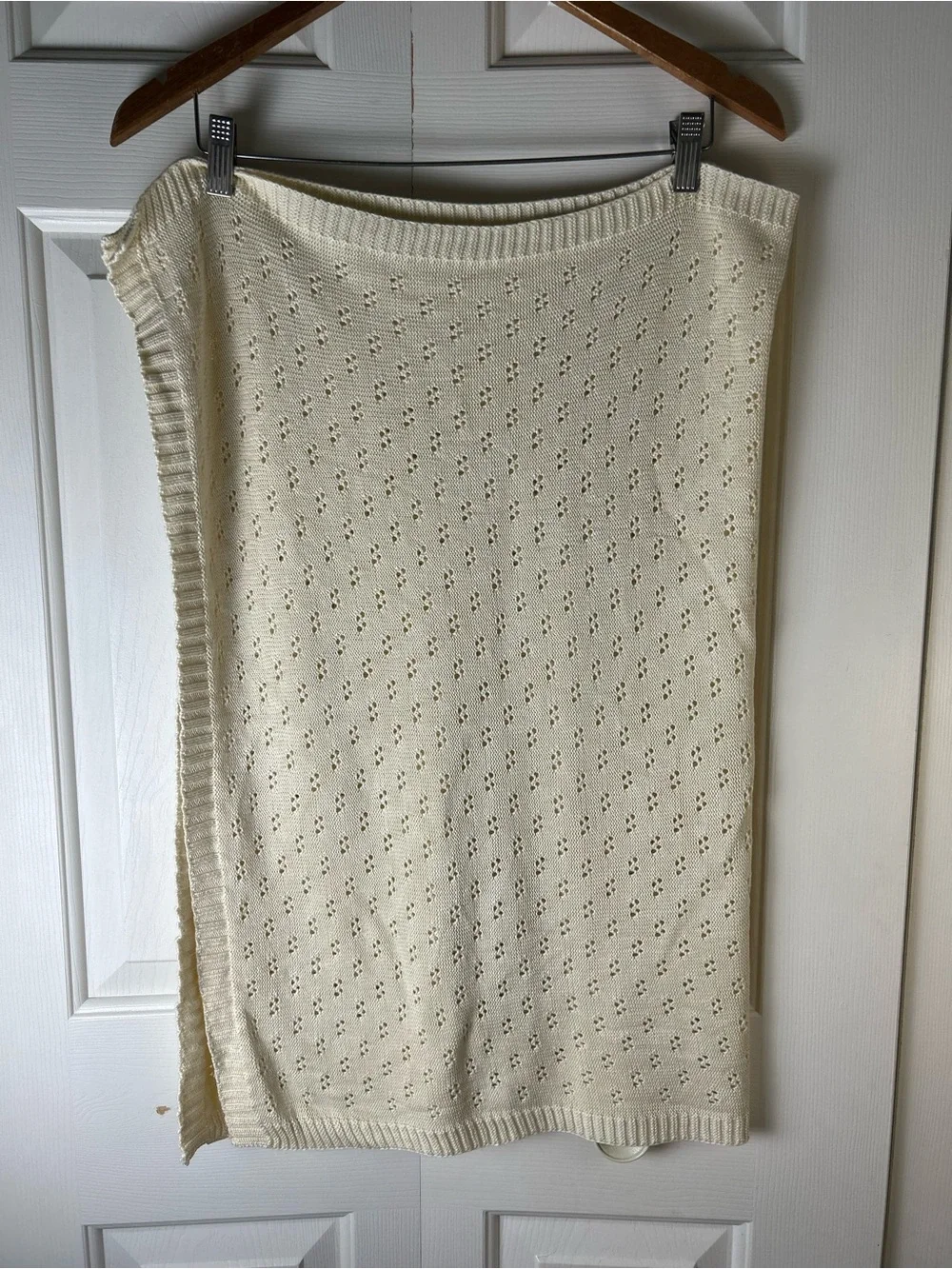 Bonbini New York Light Yellow Baby Blanket Open Knit Rayon Bamboo Cotton Blend